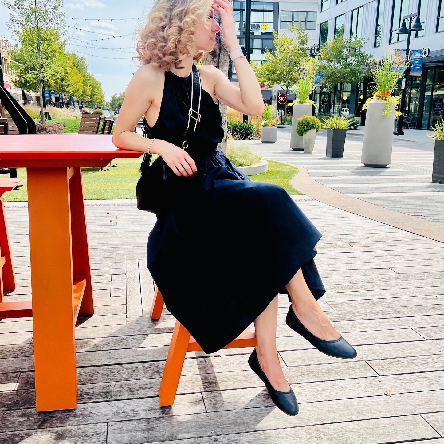 Charcoal Black Silken Glide Sahach Ballet Flats