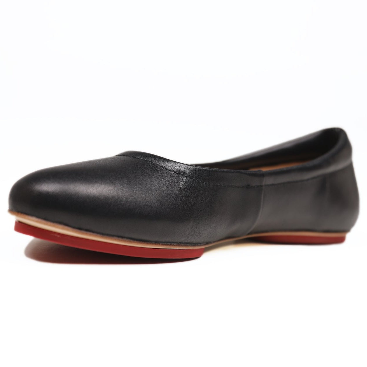 Charcoal Black Silken Glide Sahach Ballet Flats