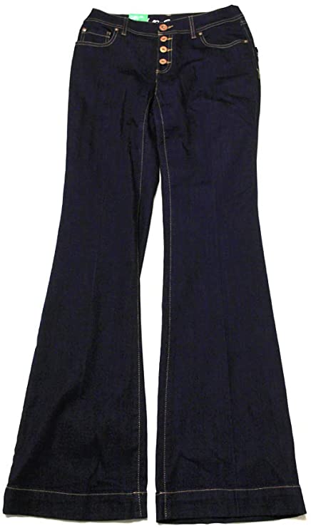 Women's Curvy-Fit Ink Wash Flare-Leg Jeans (Ink Wash, 2)