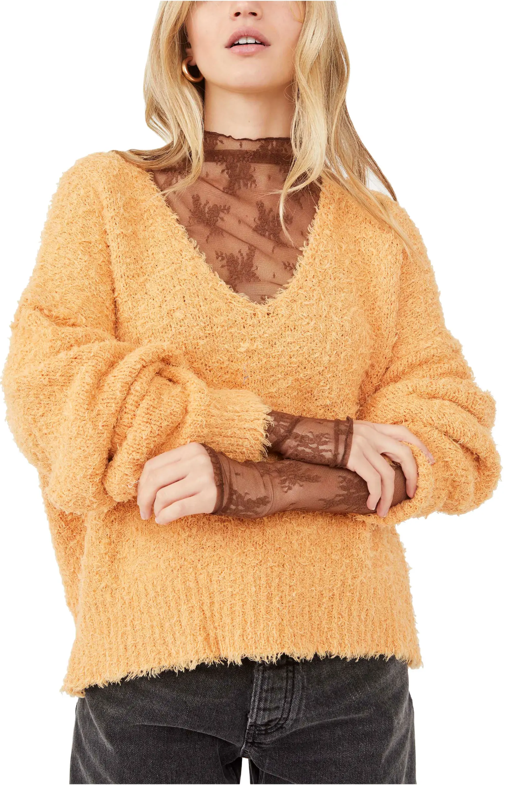 Free people fuzzy on sale sweater