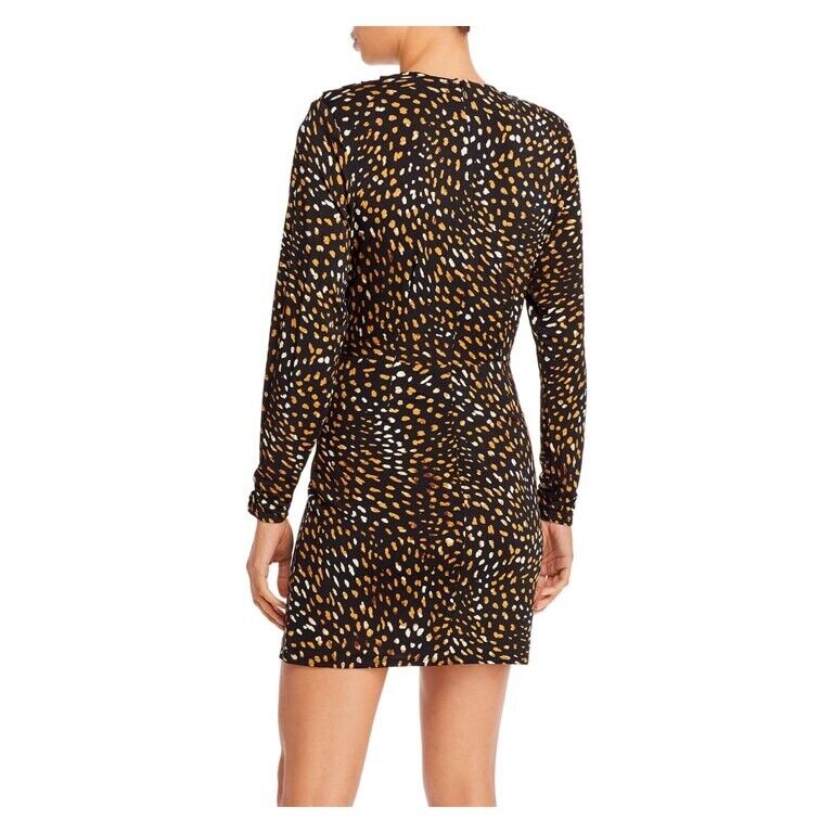 Aqua Womens Shoulder Pad Short Mini Dress S