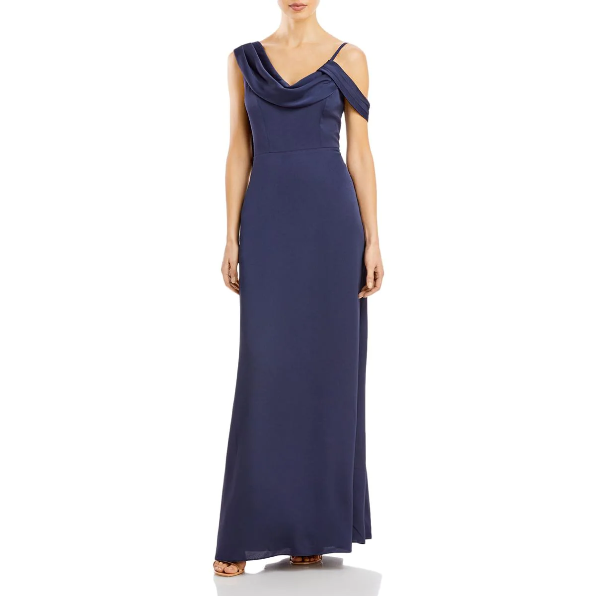 Aqua Womens One Shoulder Maxi Evening Dress 0