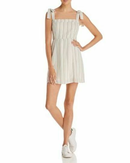 Sage The Label Mediterranean Striped Mini Dress in Opal Blue - MSRP $98