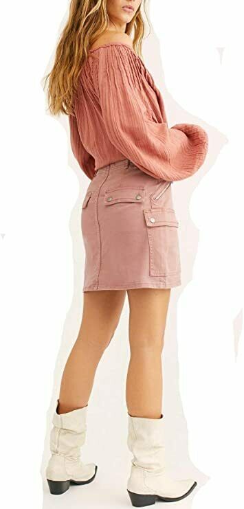 Free People Avenue Mini Skirt Dusty Lilac 24