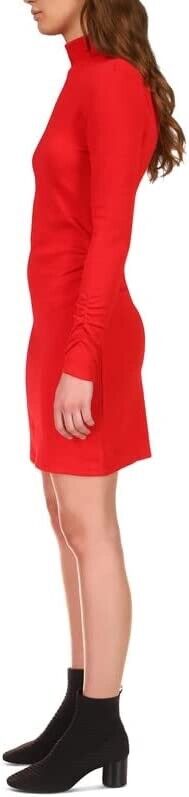 Sanctuary Women's Showstopper Ribbed Dress (Ruby, Medium)
