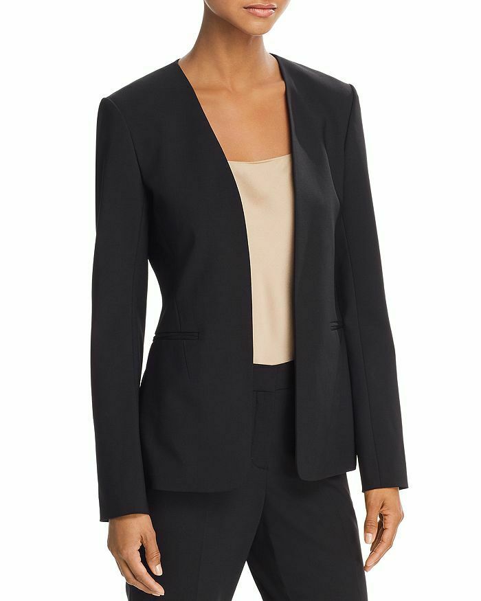 Theory Isita Classic Stretch-Wool Blazer Black 4