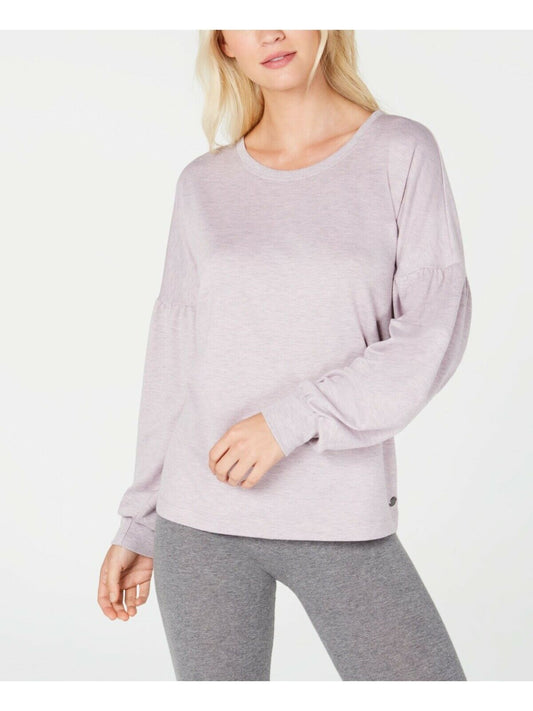 IDEOLOGY Womens Pink Heather Long Sleeve Jewel Neck Sweater L