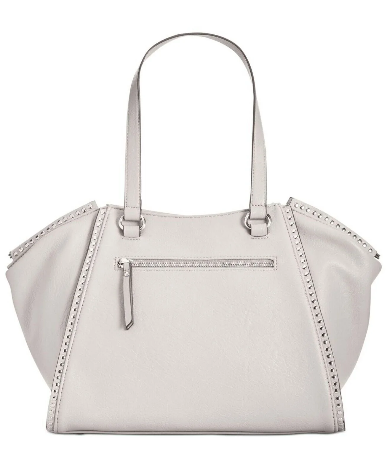INC Women's Gray Hazel Satchel Embellished Faux Leather Satchel