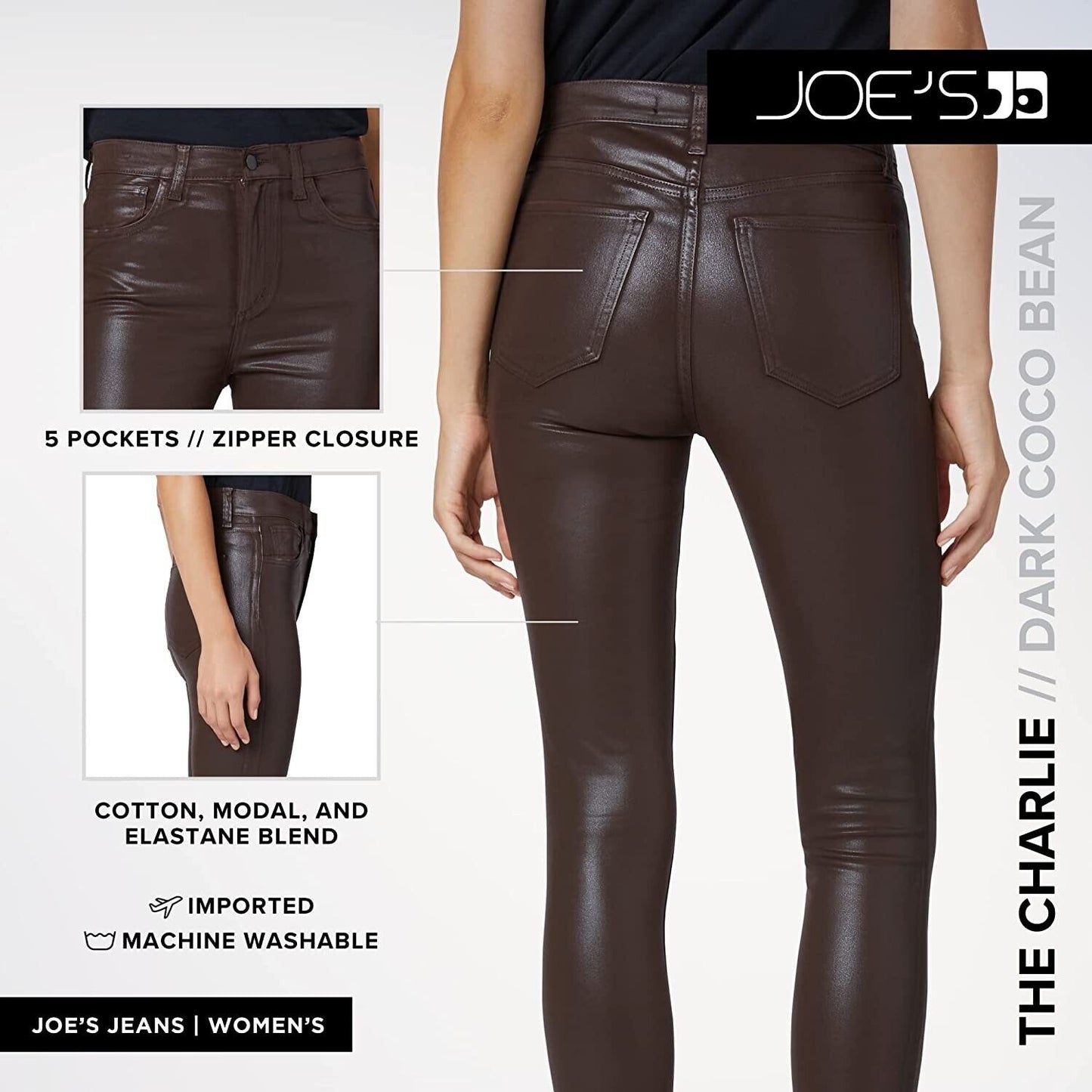Joe's Jeans Women's The Charlie 1 Dark Coco Bean 24