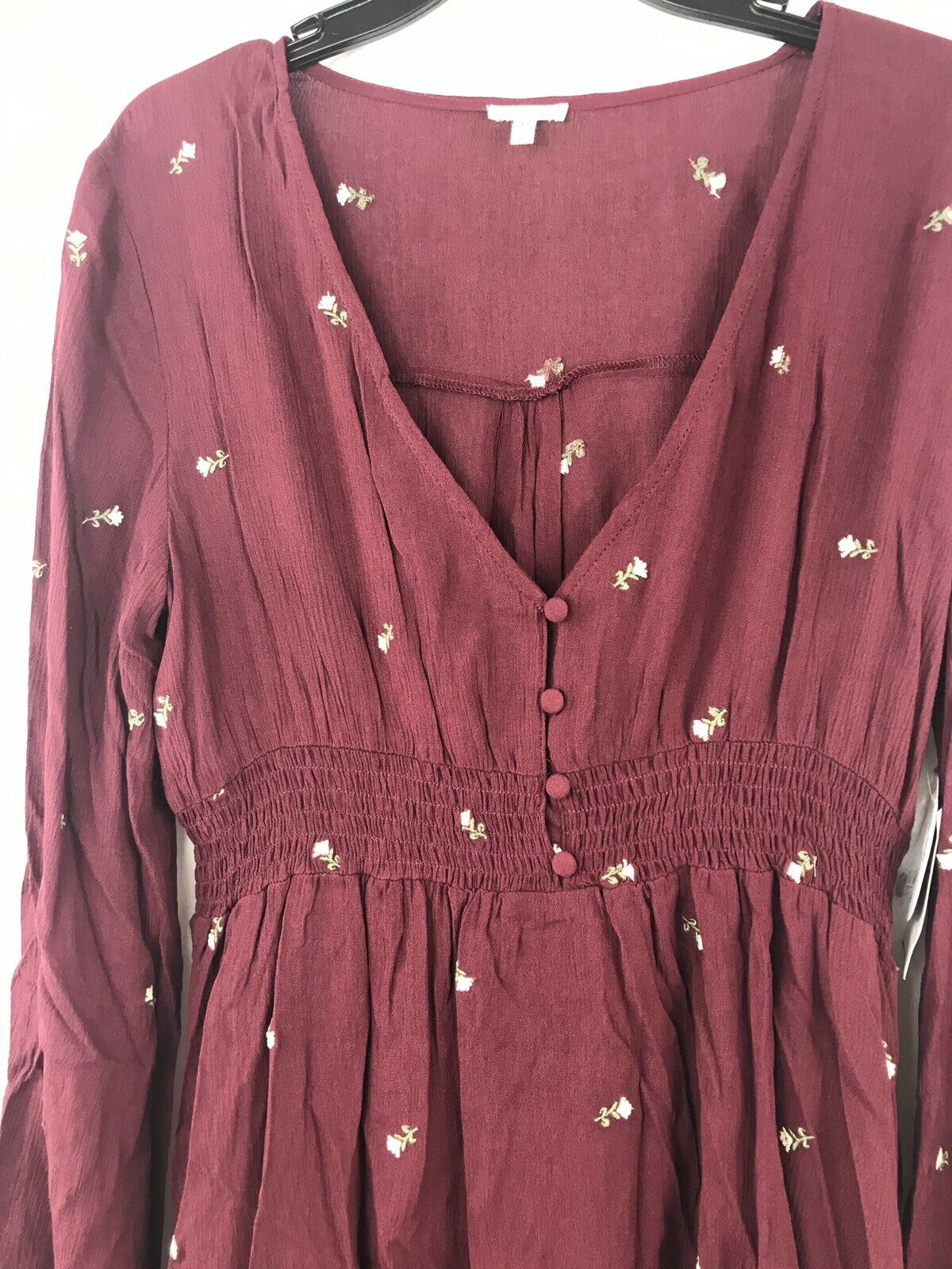En Creme A-Line V-Neck Casual Dress- Burgundy $88 - Outlet Designers