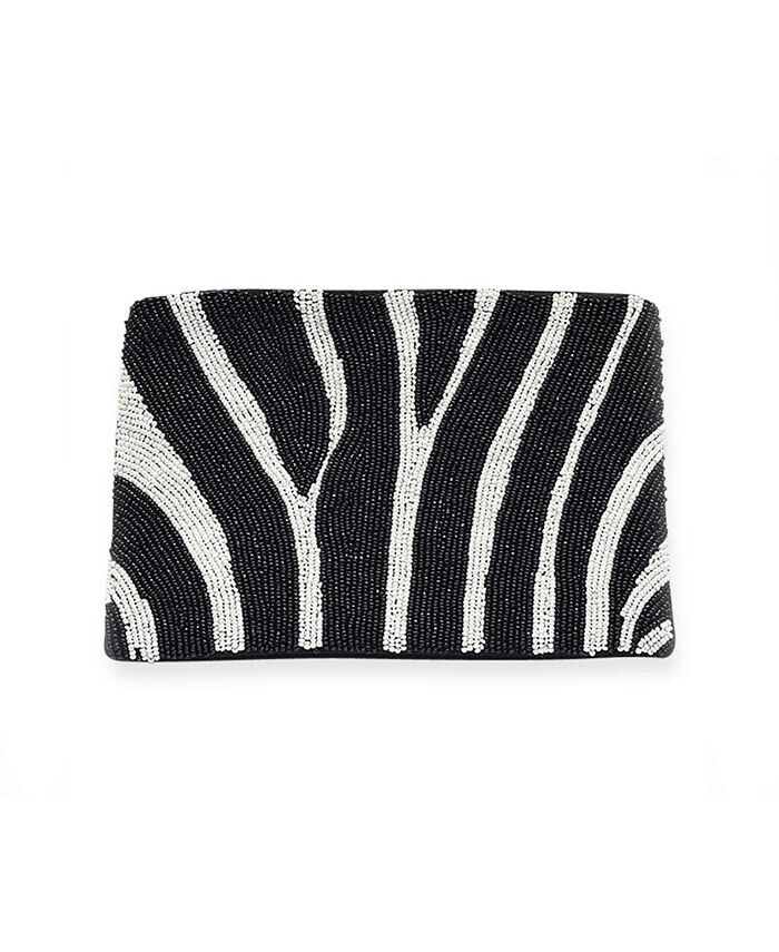 Ink+Alloy Zebra Seed Bead Clutch