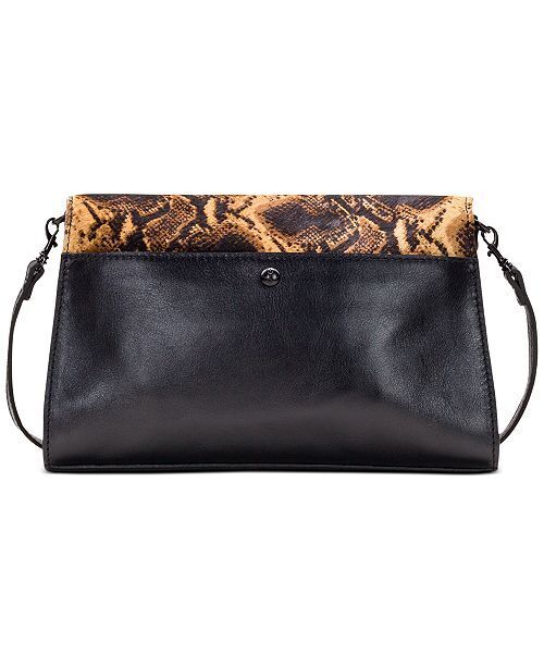 Patricia Nash Lanza Crossbody Python Haircalf Black Leather
