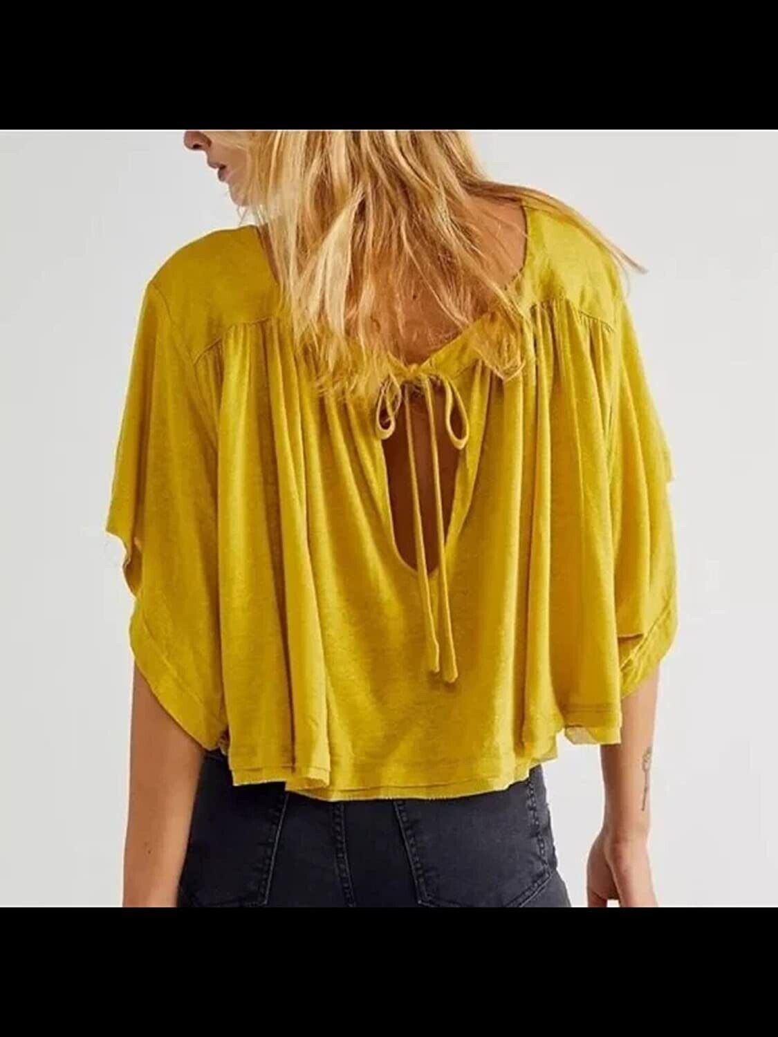 Free People Sunsetter Tee Golden Meadow LG (Women's 12-14)
