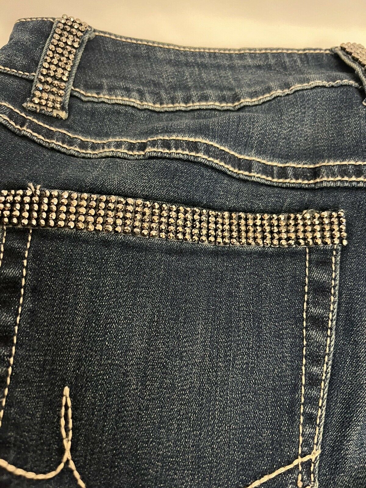 INC International concepts curvy fit boot leg with shiny rhinestones