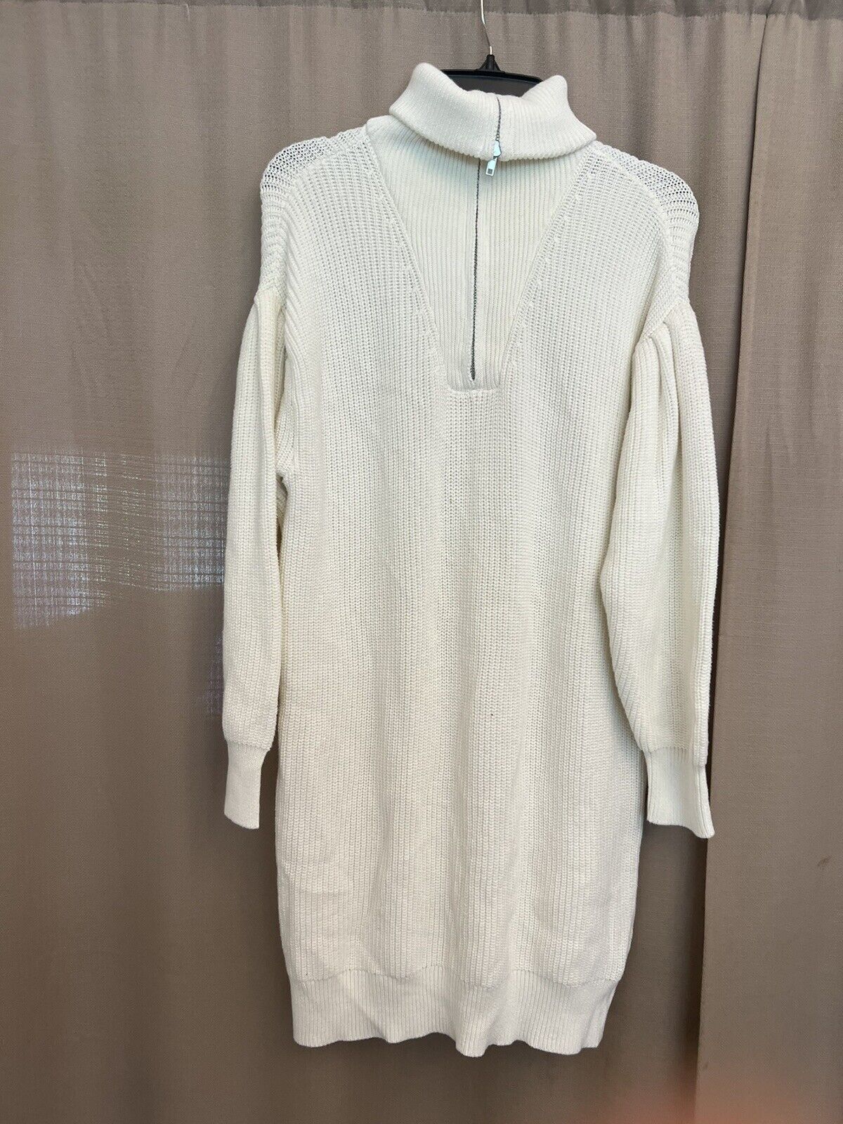 Aqua White Long Sweater $35