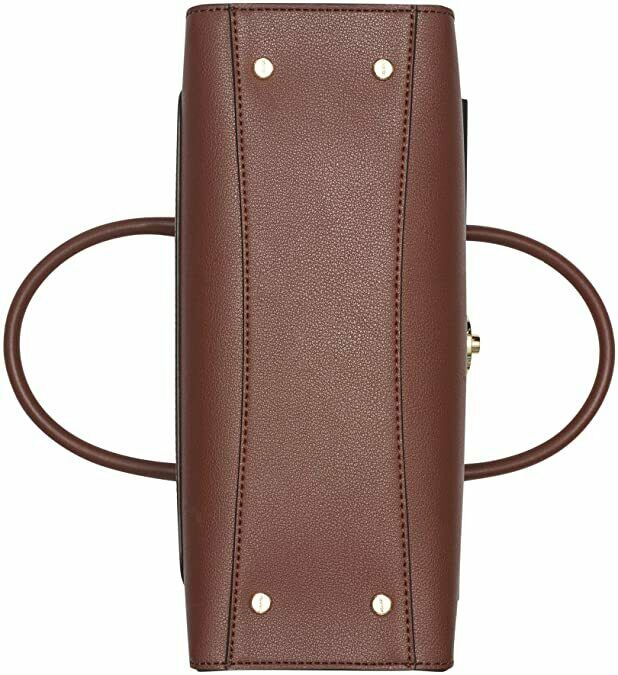Calvin Klein Lock Daytona Leather Medium Statement Satchel