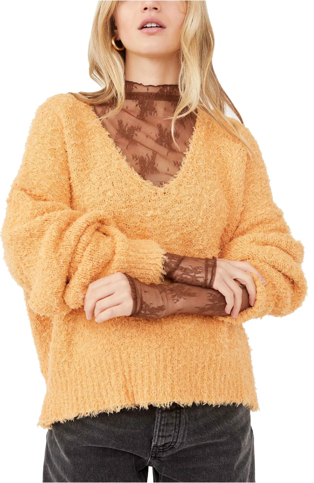 FREE PEOPLE Theo V-Neck Sweater M