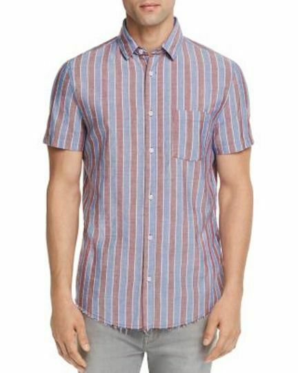 Sovereign Code Stripe Cotton Shirt - Burgundy $64 - Outlet Designers