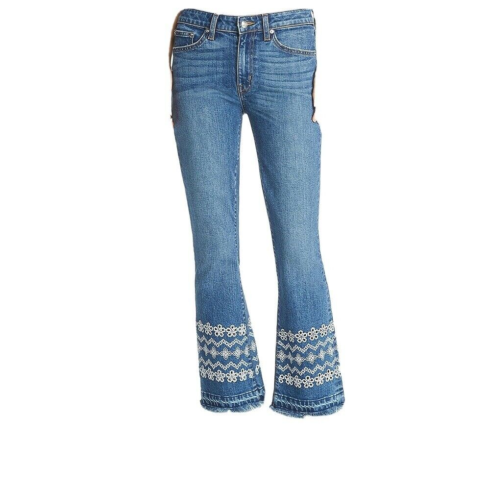 Derek Lam Womens Jane Flip Flop Flared Jeans, Blue, 27
