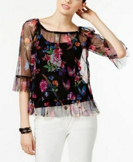 INC International Concepts Petite Botanical Print Flounce Botanical - Outlet Designers