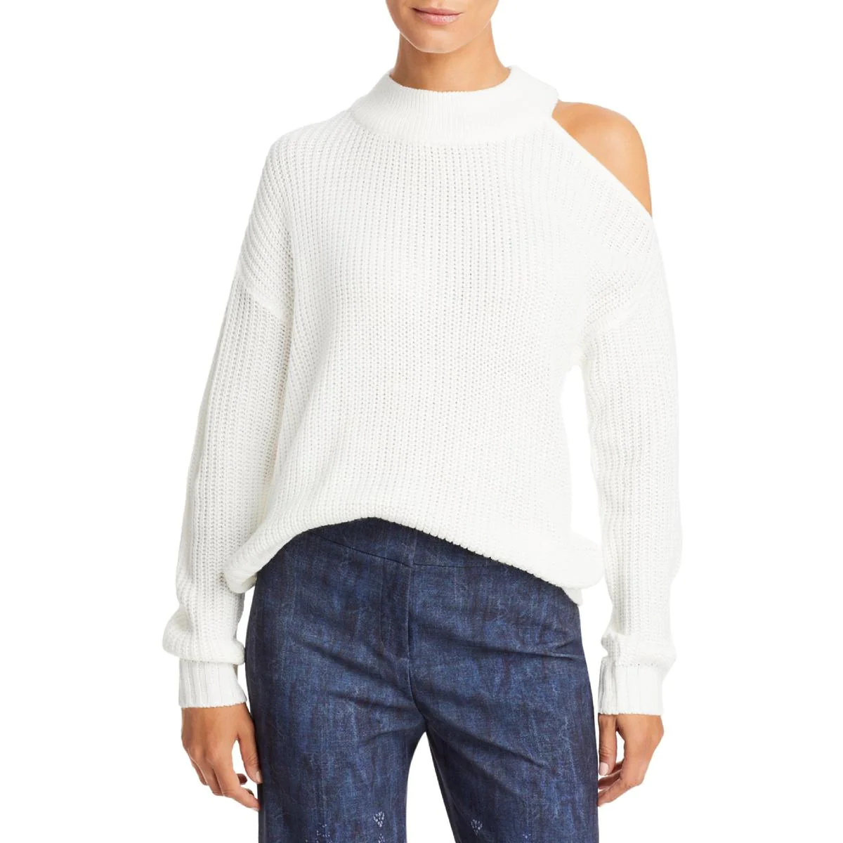 Alison Andrews Womens Cut-Out Mock Neck Pullover Sweater S