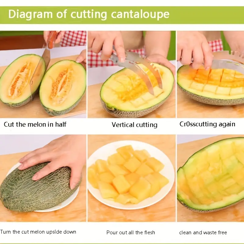 Watermelon Cube Cutter 1pc Stainless Steel - Quickly Safe Watermelon Knife