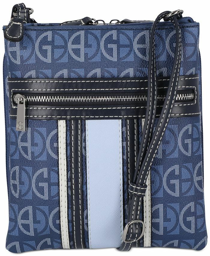 Giani Bernini Dasher Center Strap Signature Crossbody Blue