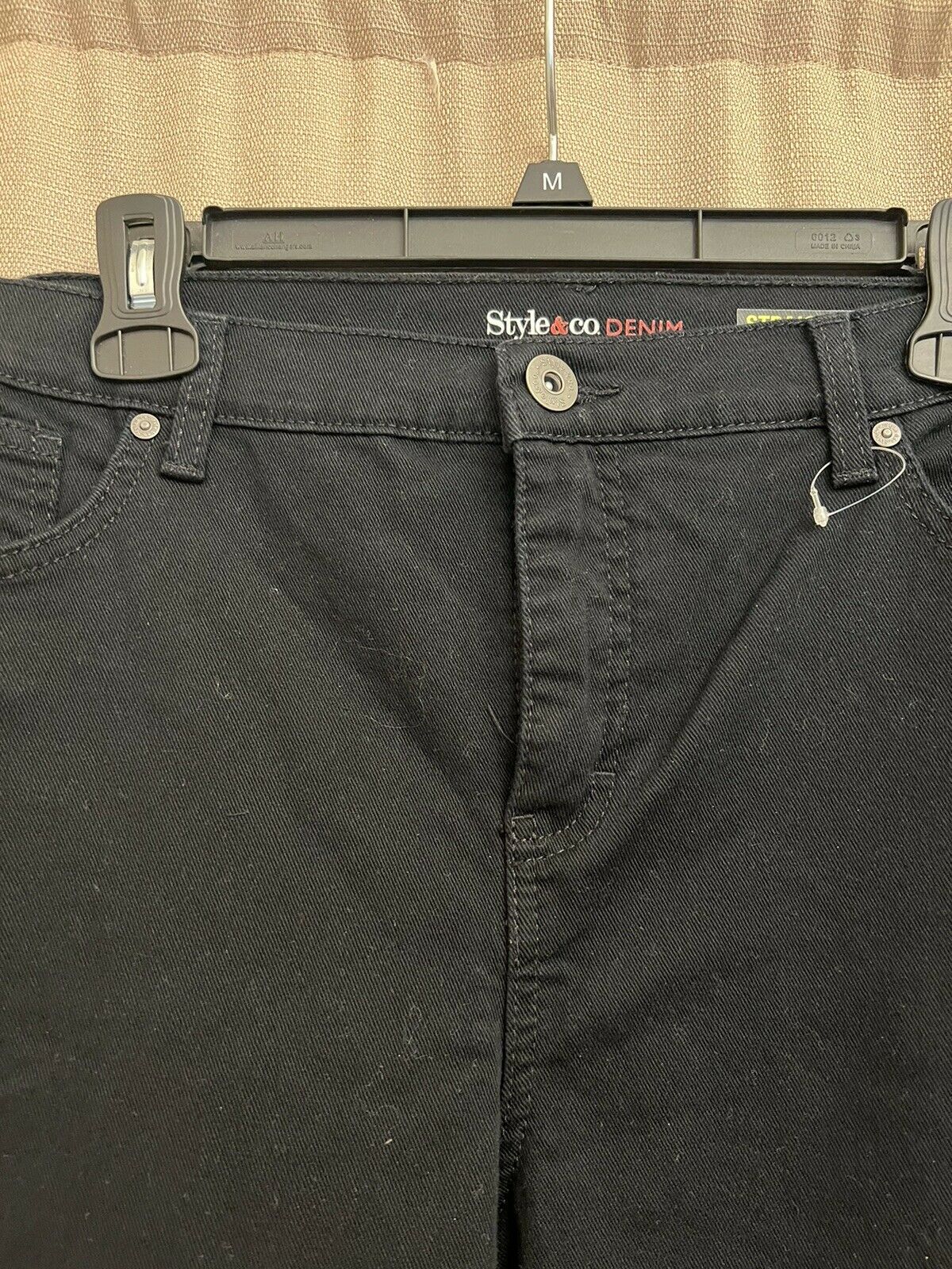 Style & Co. Джинсы женские черные, естественного кроя, прямые, зауженные, размер 16 шт.