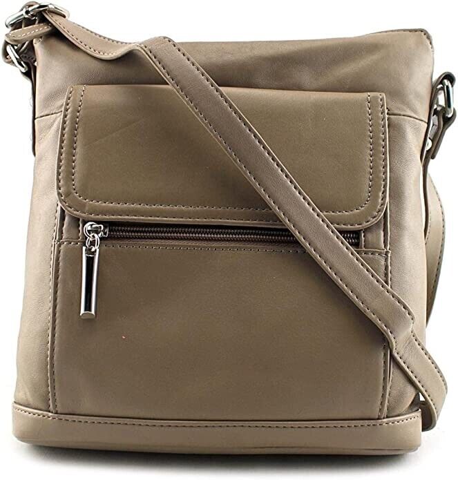 Giani Bernini Sac bandoulière zippé devant pour femme Bronze Messenger