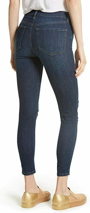 Free People Women's High-Rise Busted Skinny In Dark Blue Dark Blue 26