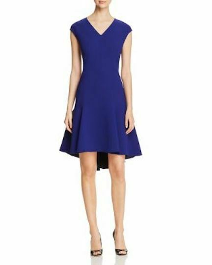 Elie Tahari Moriah Knit V-Neck A-Line Dress - MSRP $368 - Outlet Designers