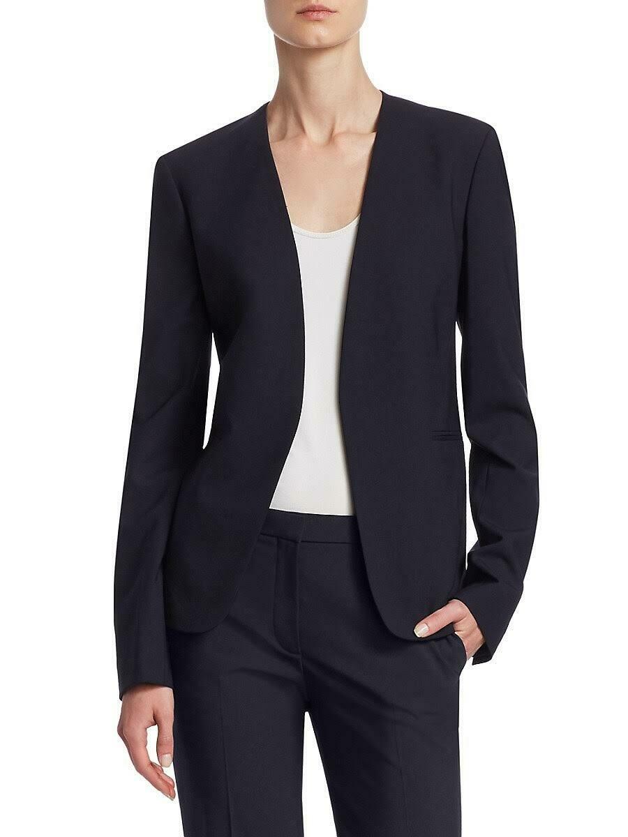 Theory Isita Classic Stretch-Wool Blazer Black 4