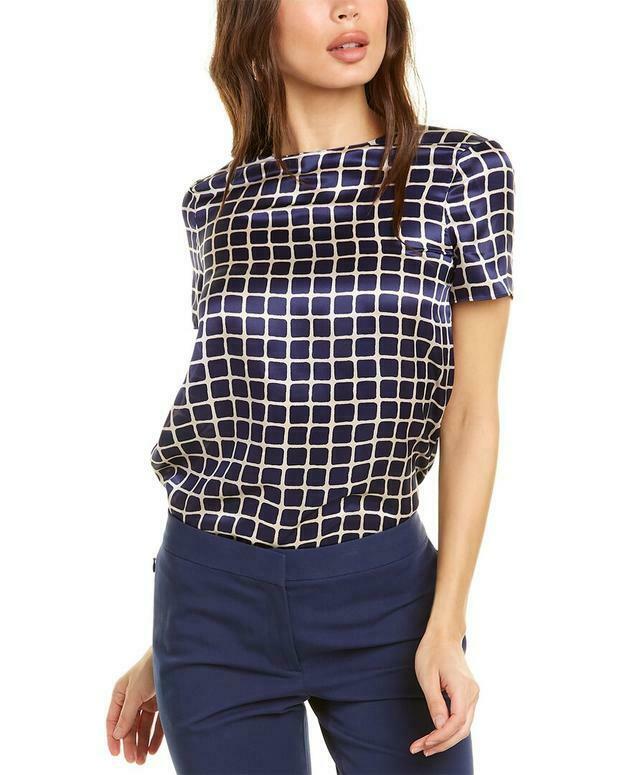 Theory Tile Silk Top M