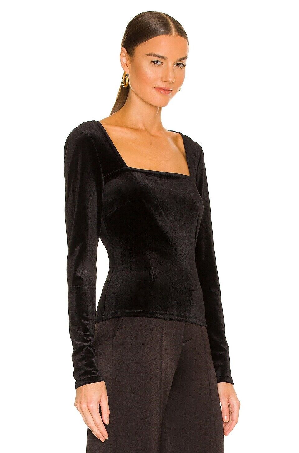 N:PHILANTHROPY Armida Womens Velvet Square Neck Pullover Top S