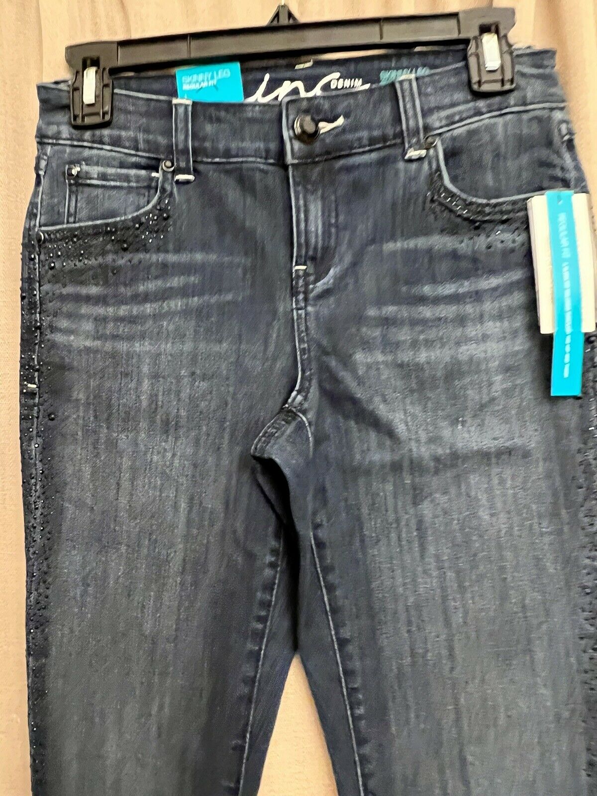 INC International concepts skinny leg studded with stones 0