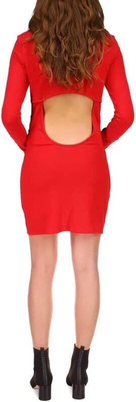 Sanctuary Women's Showstopper Ribbed Dress (Ruby, Medium)