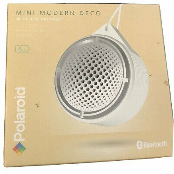 Беспроводной динамик Polaroid Bluetooth Mini Modern Deco, белый/серебристый