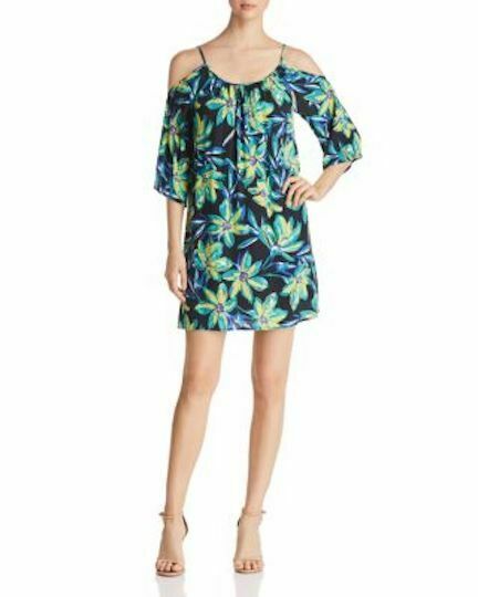 Robert Michaels Women's Cold Shoulder Floral Print Tunic Dress - Outlet Designers