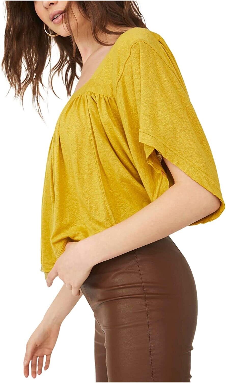 Free People Sunsetter Tee Golden Meadow LG (Women's 12-14)