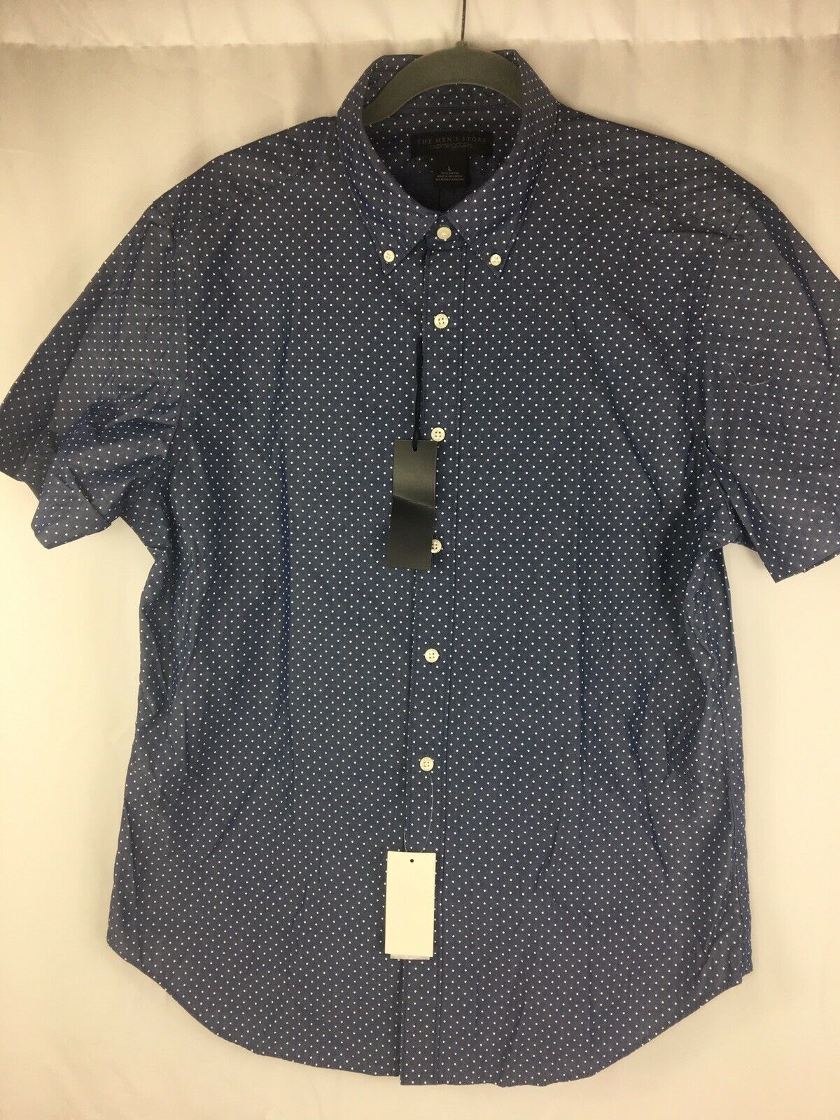 Bloomingdales The Men's Store Shirt V Neck Short Sleeve Navy Large - Outlet Designers