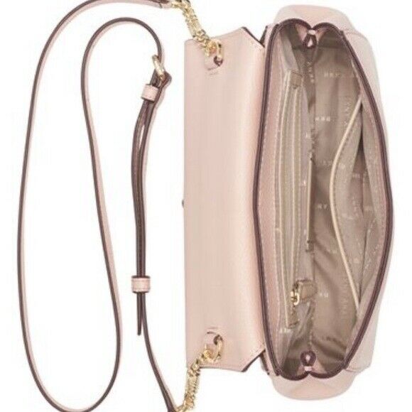 DKNY Lola Flap Leather Crossbody Cashmere (Soft Pink)