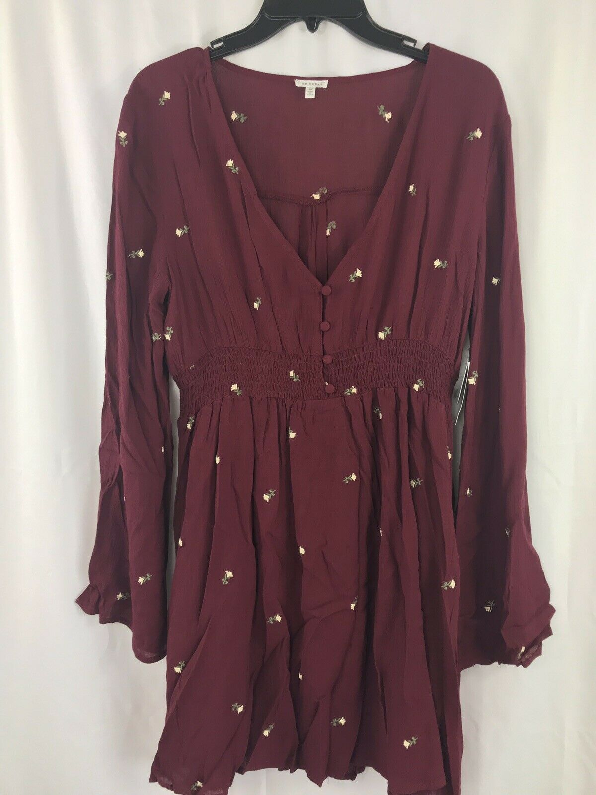 En Creme A-Line V-Neck Casual Dress- Burgundy $88 - Outlet Designers
