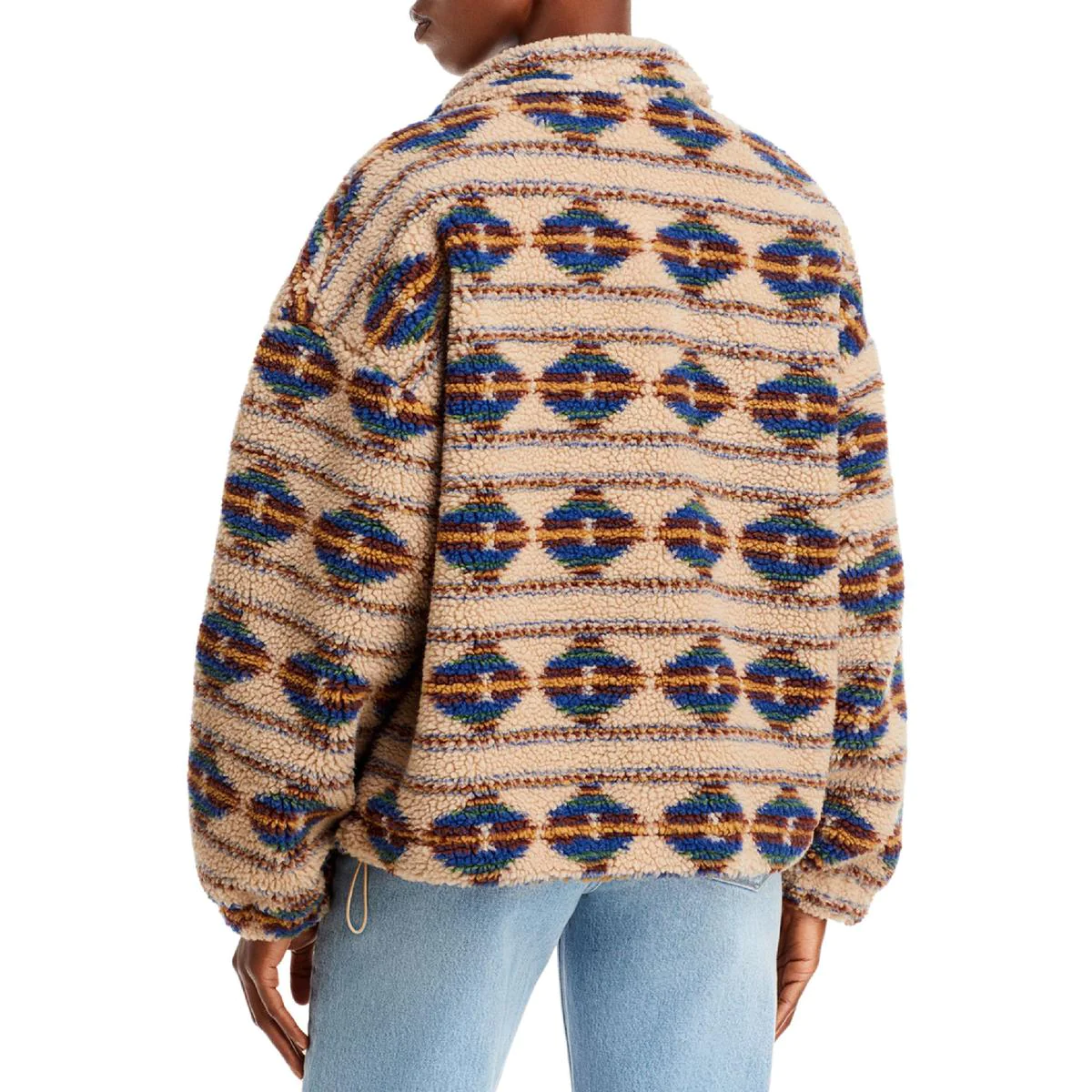 Aqua Womens Sherpa Aztec Teddy Coat XS