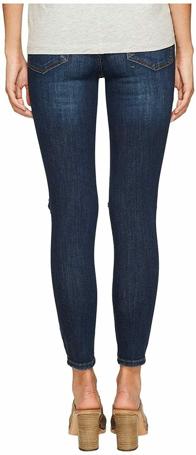 Free People Womens Busted Denim Destroyed Skinny Jeans Blue 28