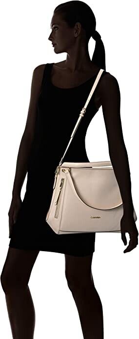 Calvin Klein Melanie Pebble Leather Slouchy Zip Face Hobo