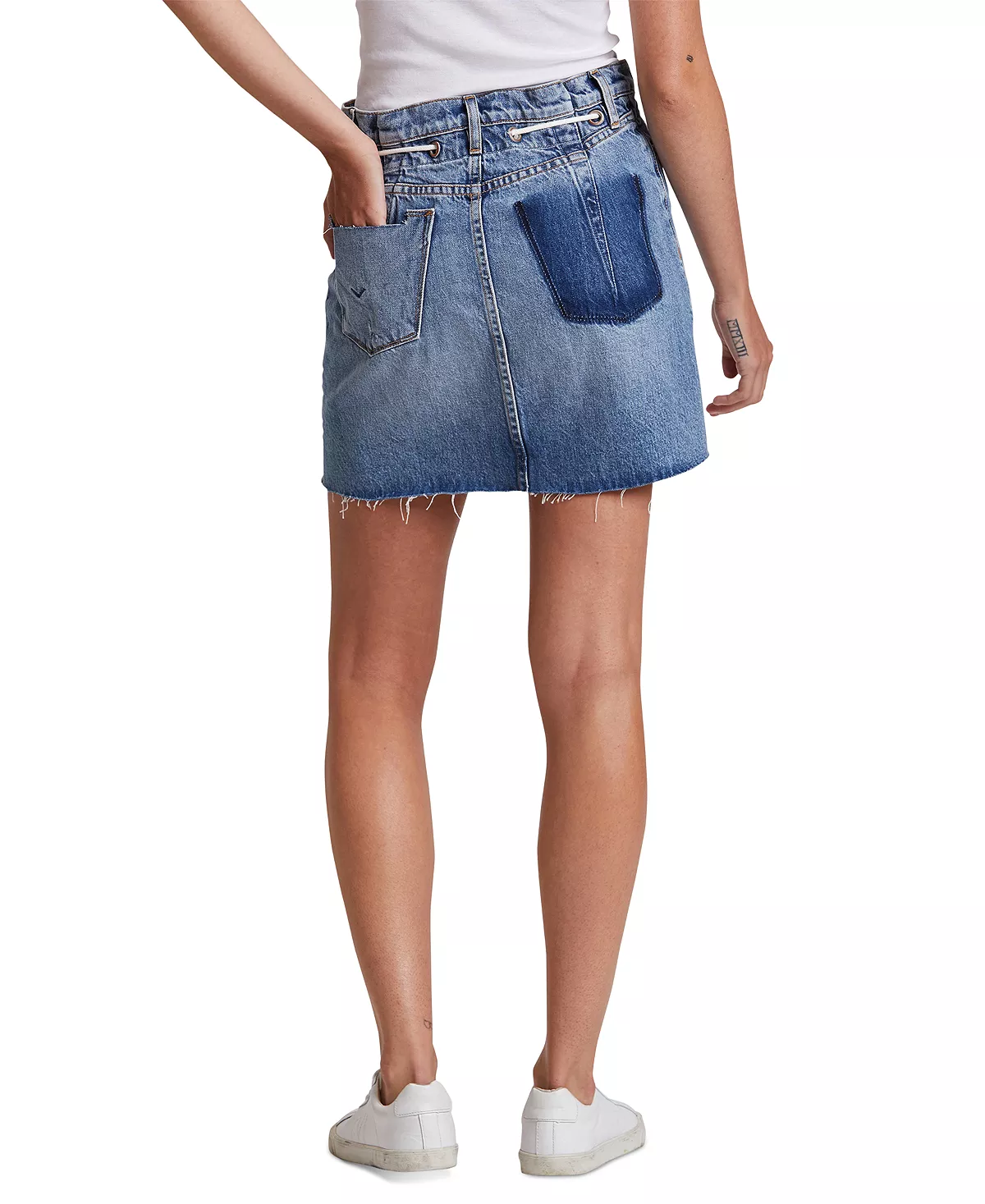 HUDSON JEANS Frayed Cotton Denim Skirt 28