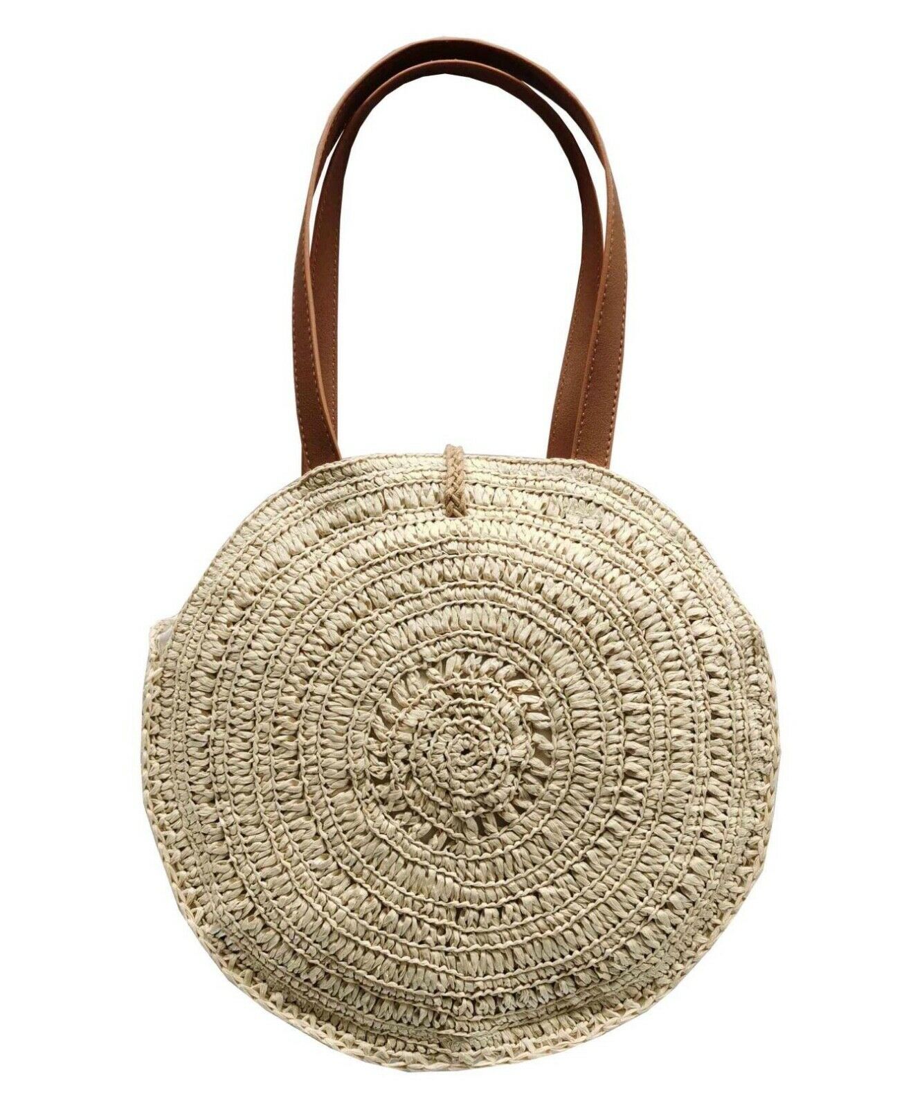 Inc Melania Shell Circle Tote Natural