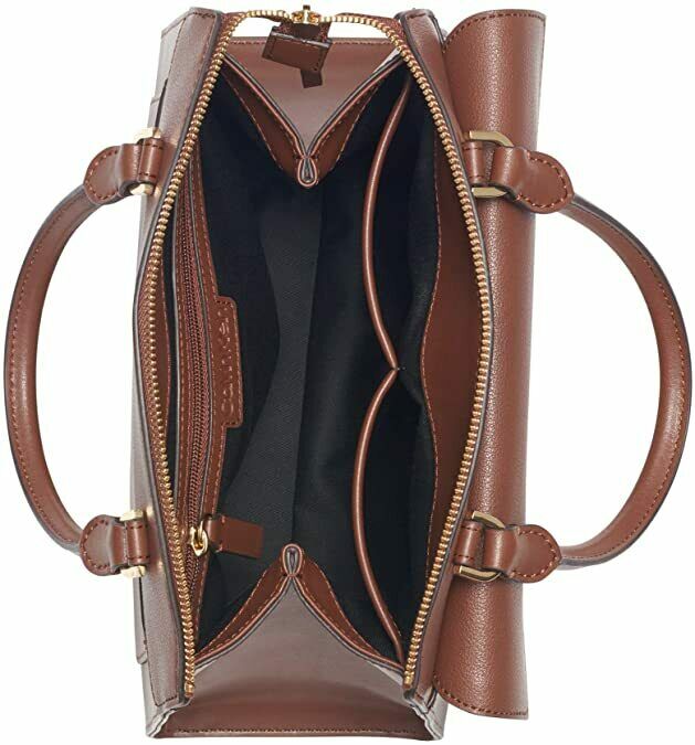 Calvin Klein Lock Daytona Leather Medium Statement Satchel