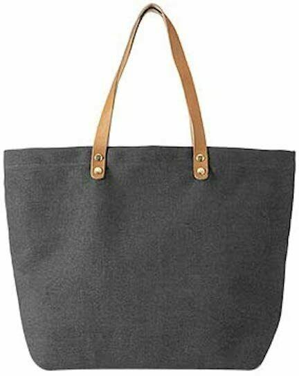 Cathy's Concepts Black Washed Canvas Tote Bag