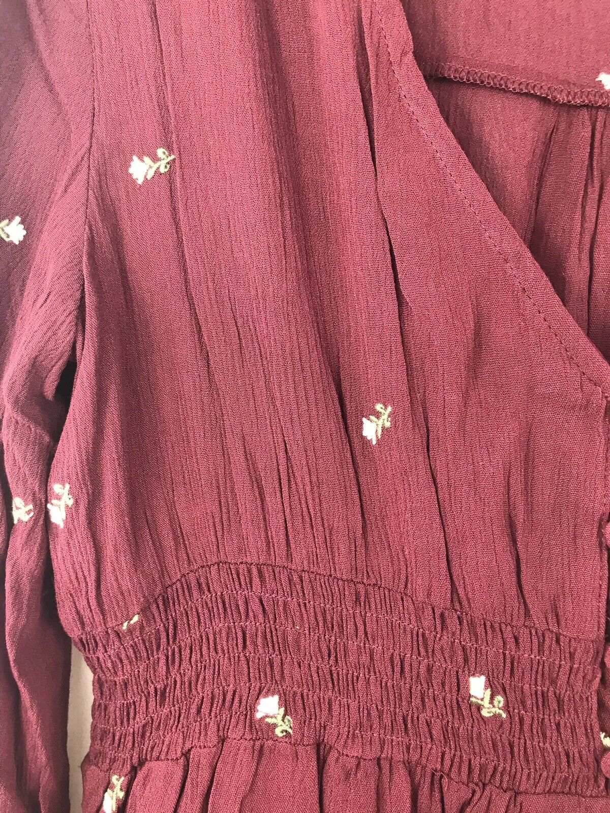 En Creme A-Line V-Neck Casual Dress- Burgundy $88 - Outlet Designers